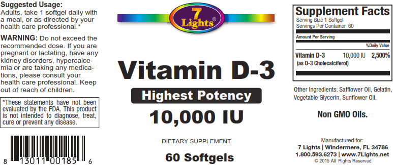 Vitamin D 3 10000 Iu 60 Softgels